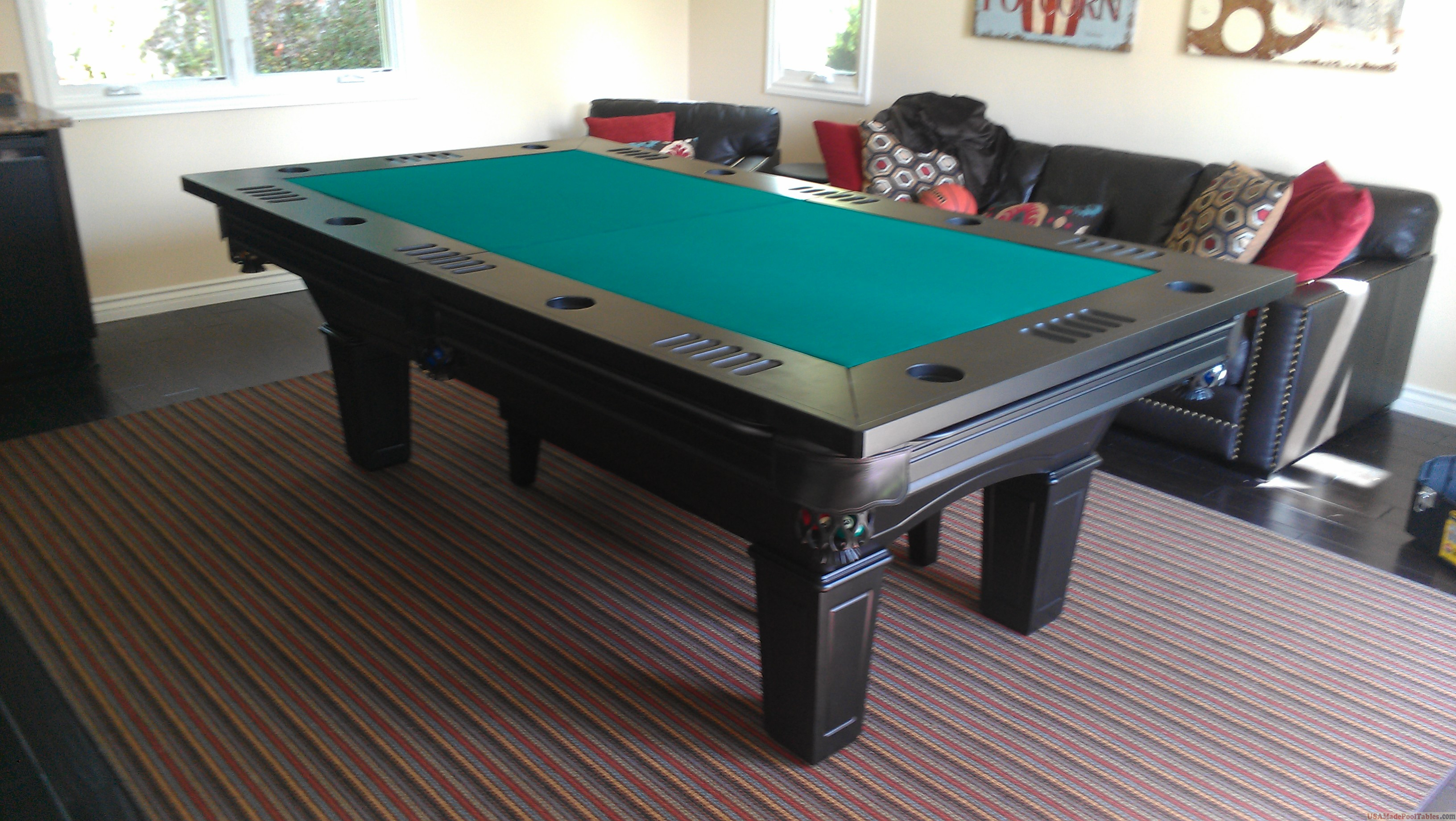 Poker table top over pool table tennis