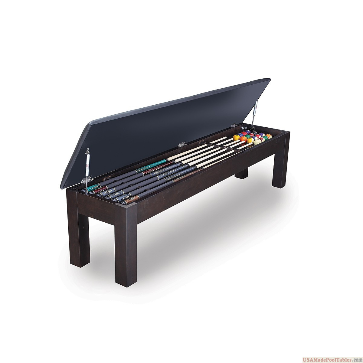 CUE RACK STORAGE BENCH CUE RACK BENCH POOL TABLE BILLIARDS